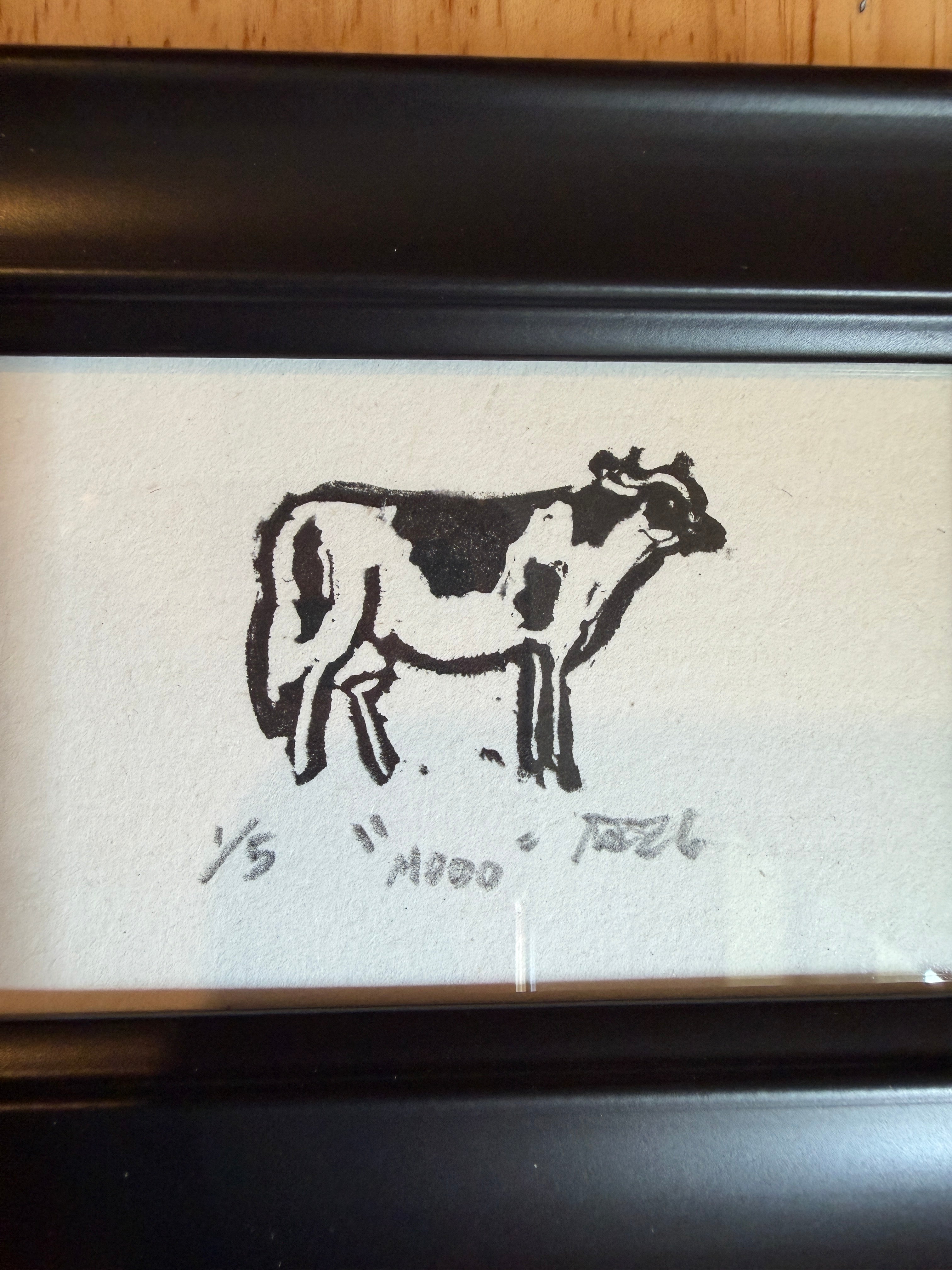 Little Cow (framed, 2x3 inches)